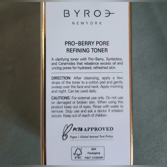 BYROE Pro-Berry Pore Refining Toner Full Size New in Box - Picture 11 of 12